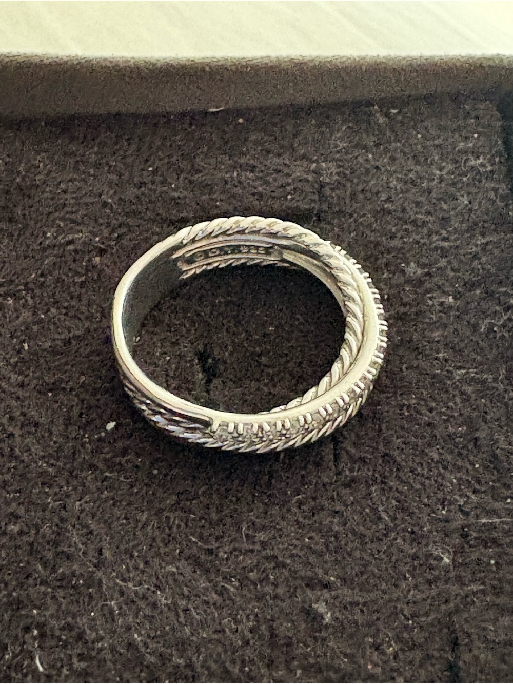 David Yurman Sterling Silver Crossover Rope Ring - Silver
